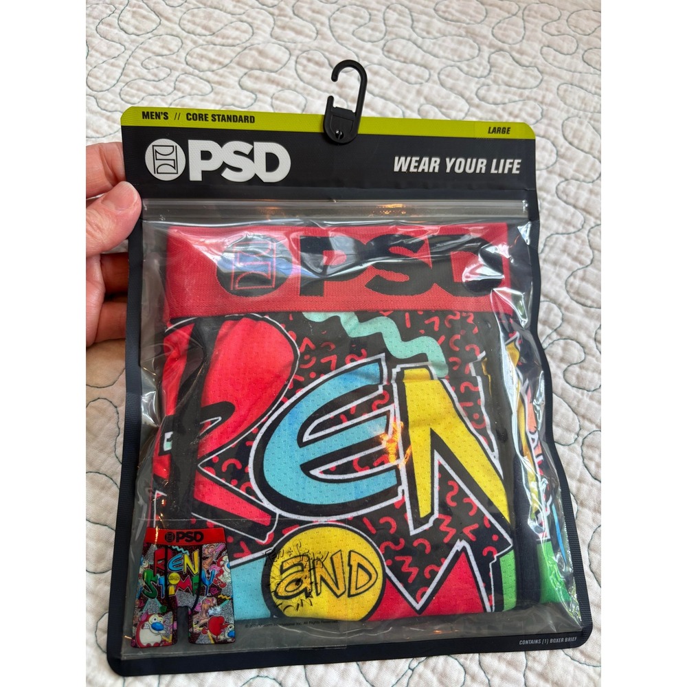 PSD Mens Ren and Stimpy Boxer Briefs Core Standard Nickelodeon Cartoon Large